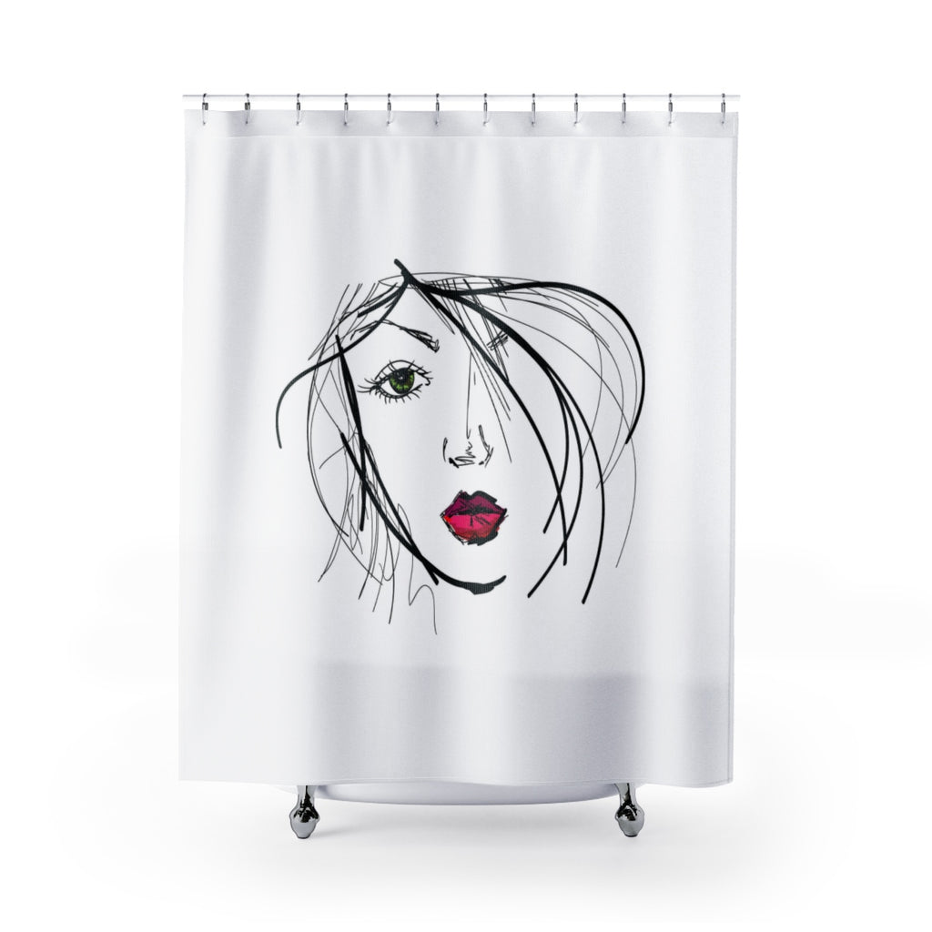 Abstract Face Shower Curtains