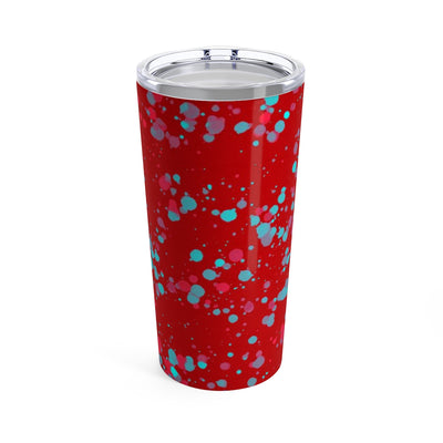 Blue spatter on Red Tumbler 20oz