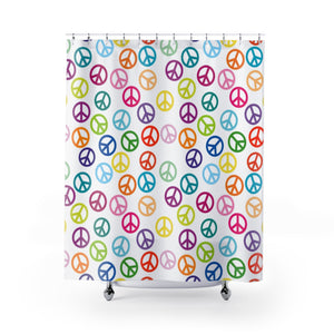 Colorful Hippie Peace Sign Shower Curtain