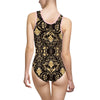 Black and Gold Women's Classic One-Piece Swimsuit