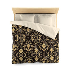 Black and Gold Microfiber Duvet Cover