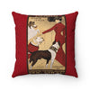 Red Dog Show Faux Suede Square Pillow