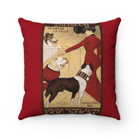 Red Dog Show Faux Suede Square Pillow