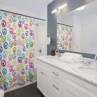 Colorful Hippie Peace Sign Shower Curtain