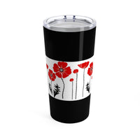 Poppies on Black Tumbler 20oz