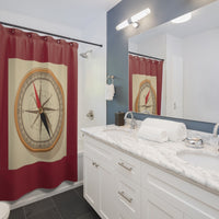 Huge Compass on Tan Shower Curtain