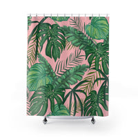 Foliage on Pink Shower Curtains