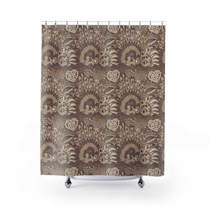 Brown Ocean Shower Curtain