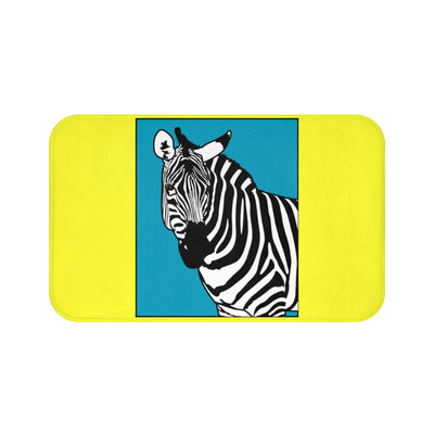 Zebra on Yellow Bath Mat