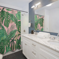 Foliage on Pink Shower Curtains