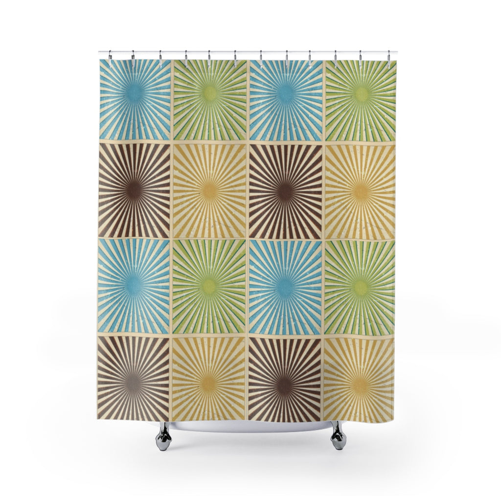 Four Quadrant Colorful Spirals Shower Curtain