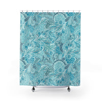 Aqua Swirl Shower Curtains