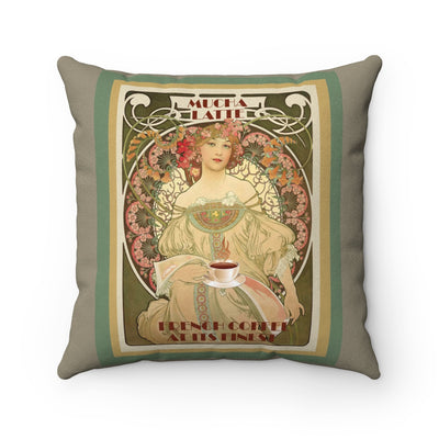 Art Deco Poster Faux Suede Square Pillow