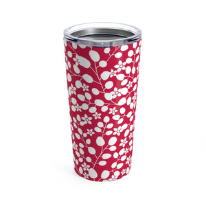 White Branches on Red Tumbler 20oz