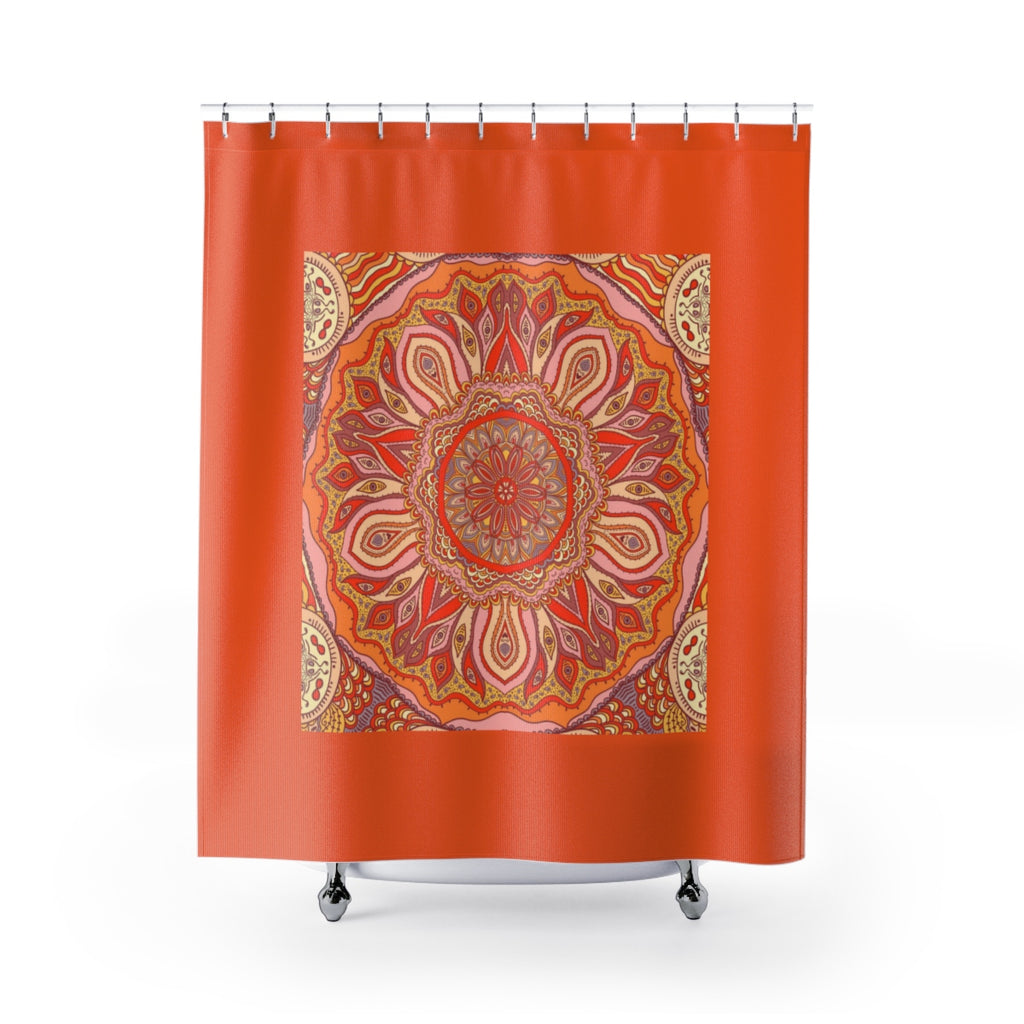 Melon Hippie Mandala Shower Curtain