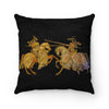 Jousting Knights Faux Suede Square Pillow