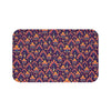 Yellow Deco Design on Maroon Bath Mat