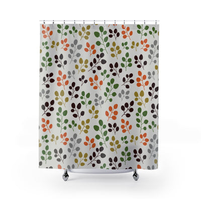 Colorful Abstract Leaf Shower Curtain