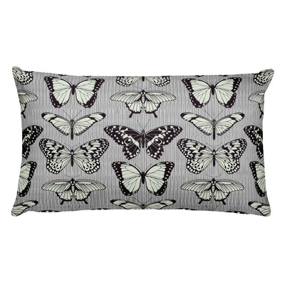 Black and Beige Butterfly Rectangular Pillow