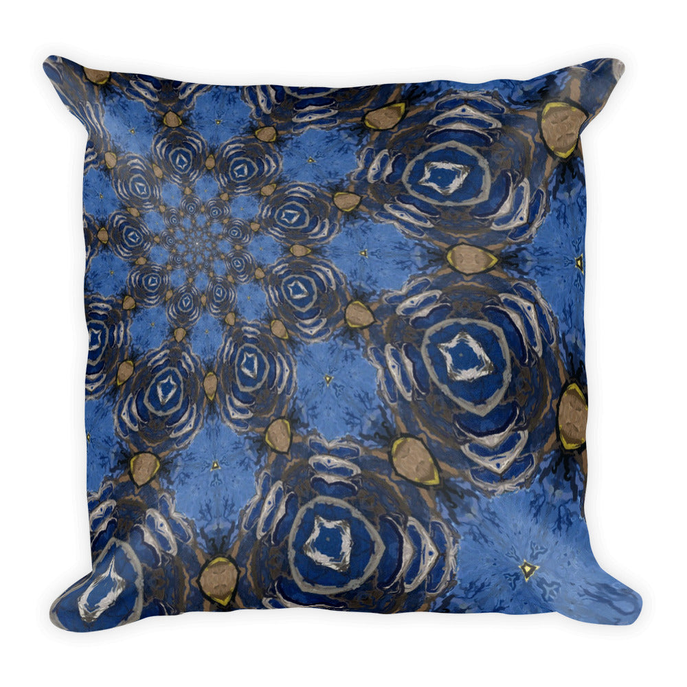 Blue swirl Abstract Square Pillow