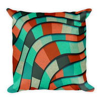 Mosaic Wave Abstract Designer Square Pillow