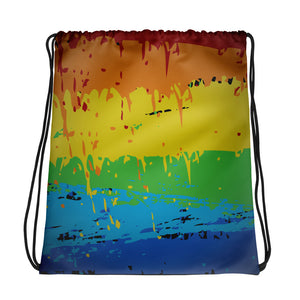 Abstract Rainbow Drawstring Bag or Mini Backpack