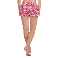 White Branches on Red Women's Athletic Short Shorts