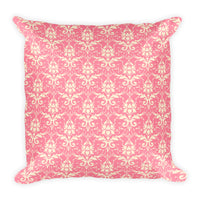 Pink Shabby Chic Floral Square Pillow