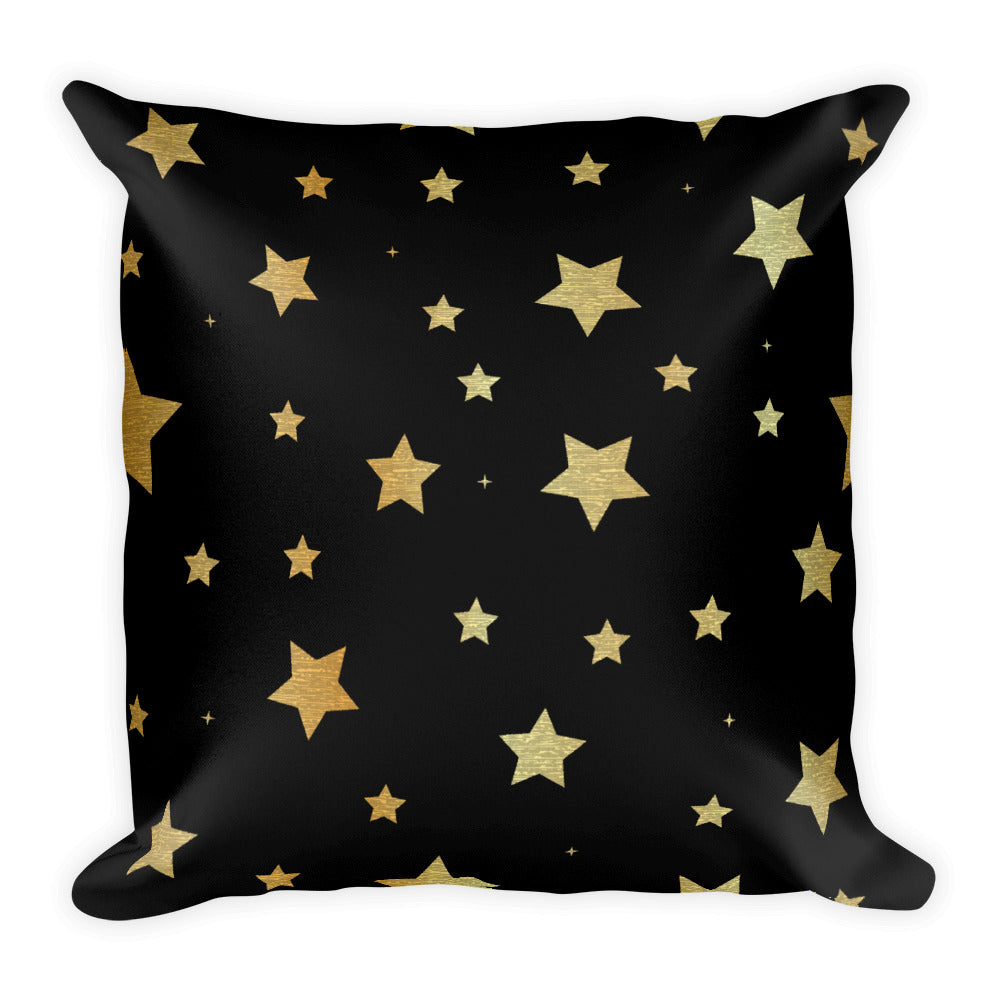 Golden Stars Square Pillow