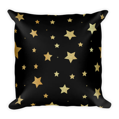 Golden Stars Square Pillow