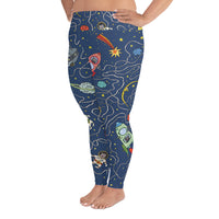 Astronut Cats All-Over Print Plus Size Leggings