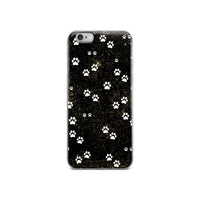 Kitty Cat Paws on Black Spatter Background Designer iPhone Case