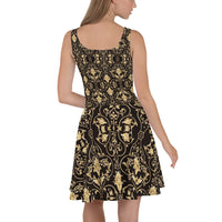 Black and Gold Skater Dress