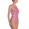 White Branches on Red One-Piece Swimsuit