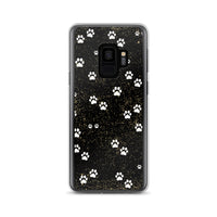 Kitty Cat Paws on Black Spatter Background Designer Samsung Phone Case Cover