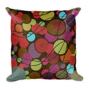 Colorful Bubbles Square Pillow