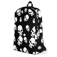 Skulls on Black Background Medium Sized Backpack