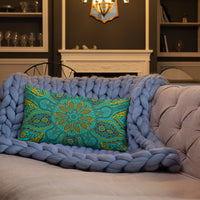 Teal Green Hippie Premium Pillow