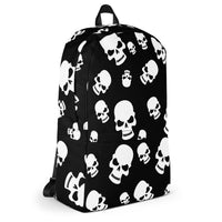 Skulls on Black Background Medium Sized Backpack