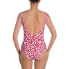 White Branches on Red One-Piece Swimsuit