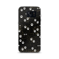 Kitty Cat Paws on Black Spatter Background Designer Samsung Phone Case Cover