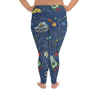 Astronut Cats All-Over Print Plus Size Leggings