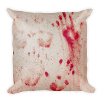 Bloody Handprints Square Pillow