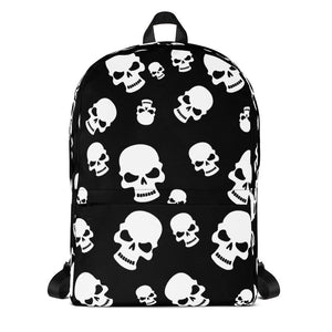 Skulls on Black Background Medium Sized Backpack