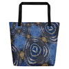 Blue Swirl Abstract Beach Bag