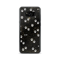 Kitty Cat Paws on Black Spatter Background Designer Samsung Phone Case Cover