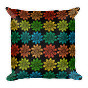 Flowers in a Row Designer Square Pillow