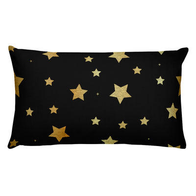 Golden Stars Rectangular Pillow