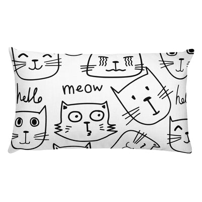 Abstract Kitty Cat Accent Rectangular Pillow