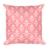 Pink Shabby Chic Floral Square Pillow